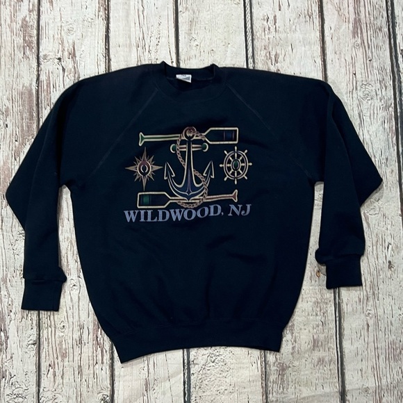 Vintage 1990s Wildwood New Jersey Travel Tourism Vacation 90s Sweatshirt - Picture 1 of 3
